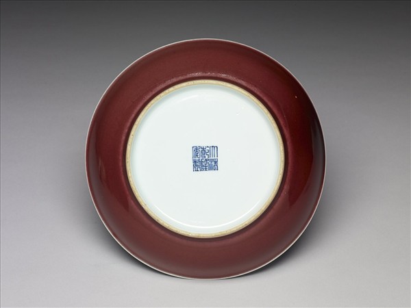 霽紅釉盤