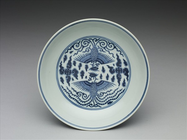 青花鳳凰紋盤
