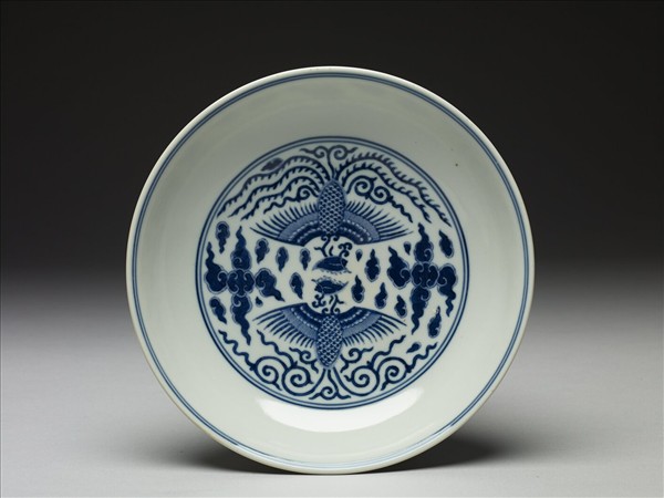 青花鳳凰紋盤