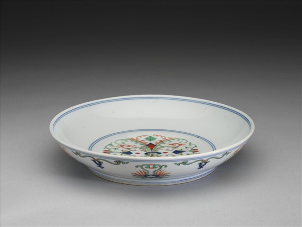 五彩花卉紋盤