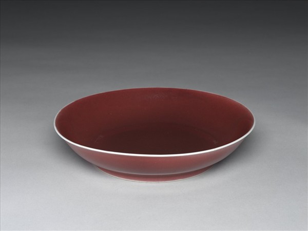 霽紅釉盤