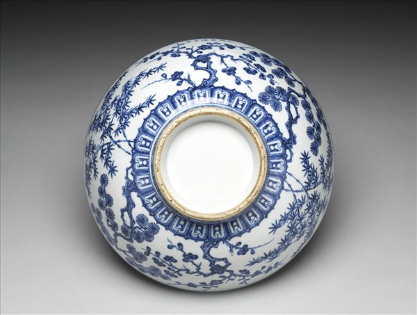 青花歲寒三友圖洗