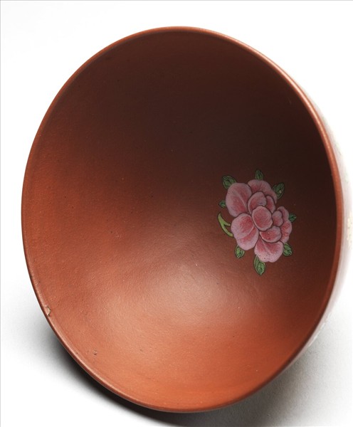 宜興胎畫琺瑯四季花卉蓋碗