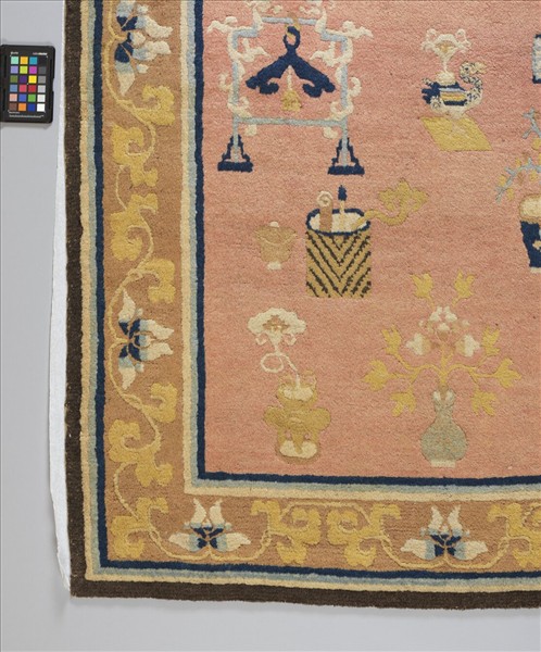 中國 博古紋栽絨炕毯