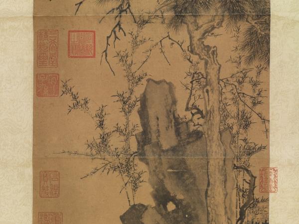 明文徵明歲寒三友　軸