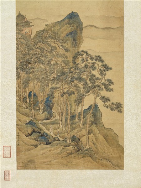 明文伯仁松陰策杖　軸