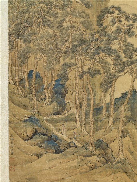 明文伯仁松陰策杖　軸