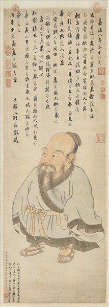 明馮曉畫壽星　軸