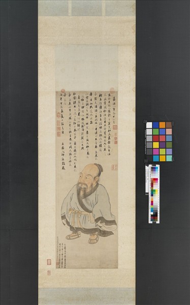 明馮曉畫壽星　軸