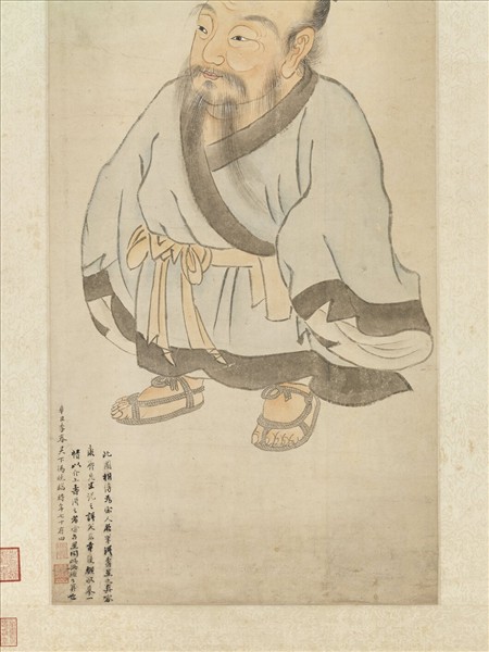 明馮曉畫壽星　軸