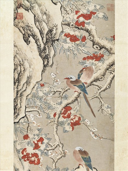 明陳栝獻歲祥霙　軸