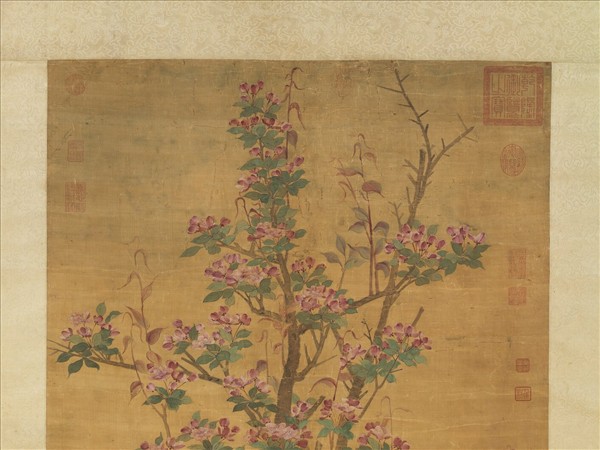 明陳栝海棠　軸