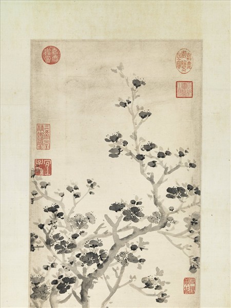 明陳栝畫花卉　軸