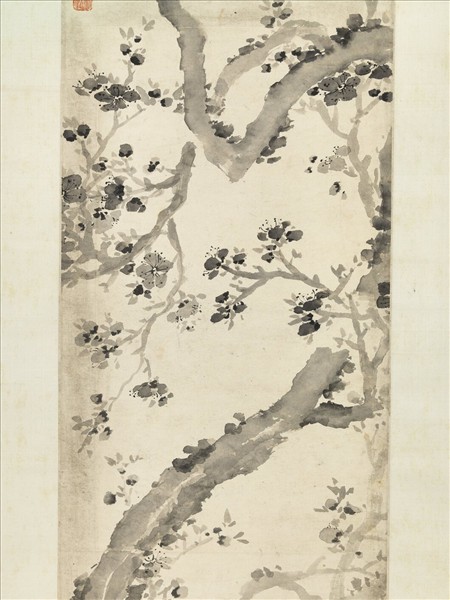 明陳栝畫花卉　軸