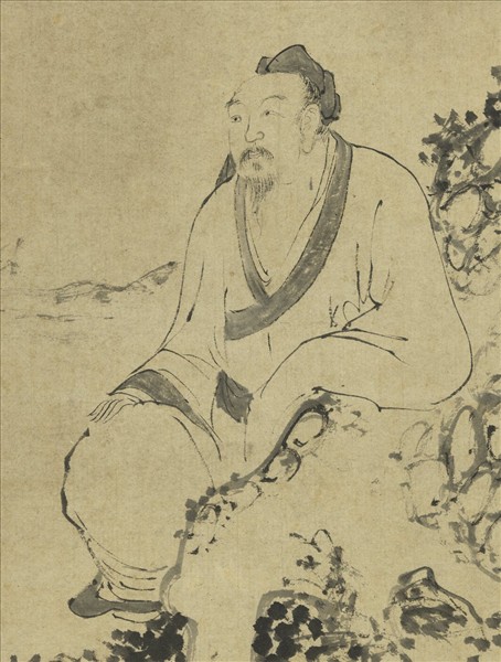 明錢穀松陰趺坐　軸