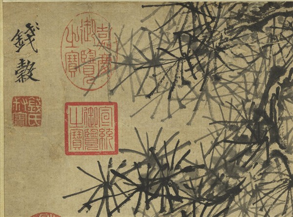 明錢穀松陰趺坐　軸