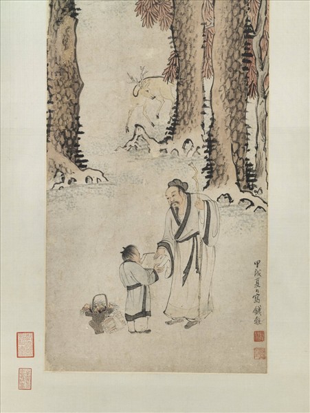 明錢穀畫採芝圖　軸