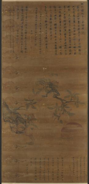 明徐霖初日蟠桃　軸