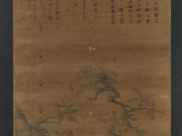 明徐霖初日蟠桃　軸