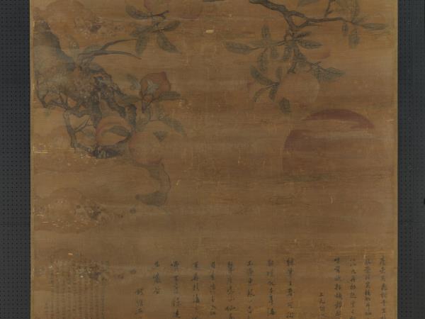 明徐霖初日蟠桃　軸