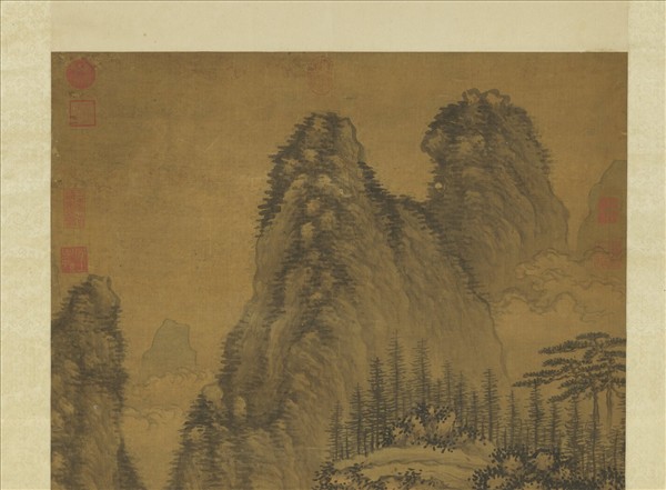 明謝時臣畫山水　軸