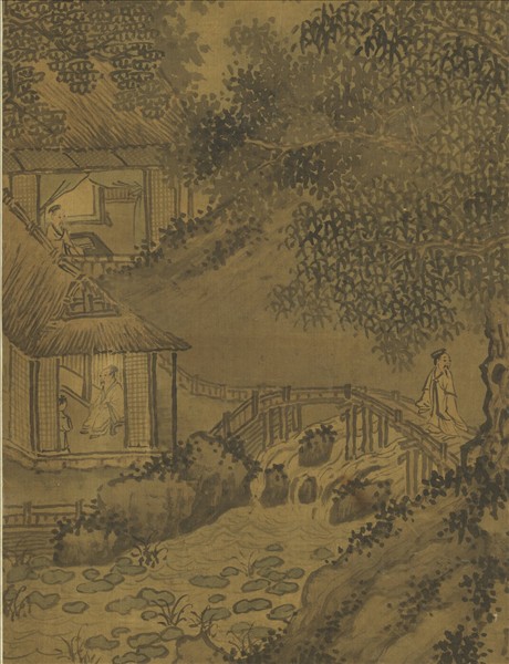 明謝時臣畫山水　軸