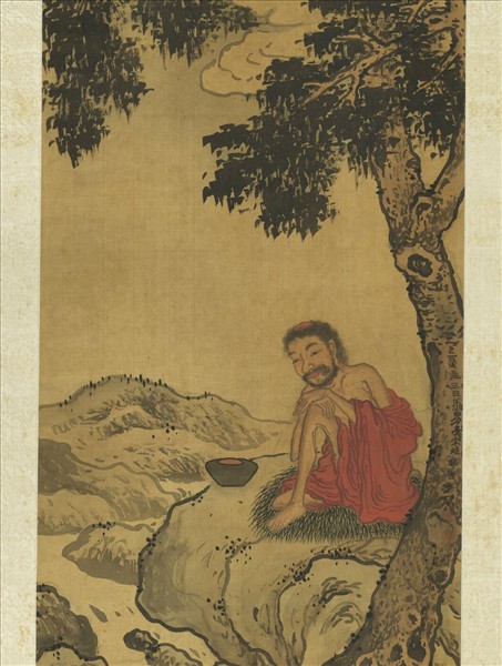 明宋旭畫羅漢　軸