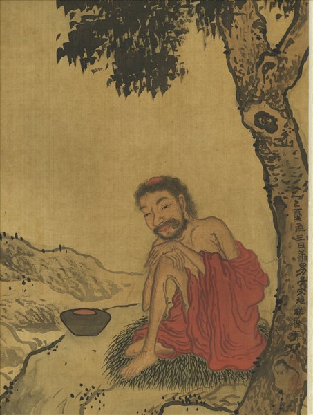 明宋旭畫羅漢　軸