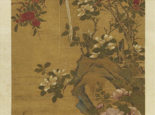 明周之冕天中佳卉　軸