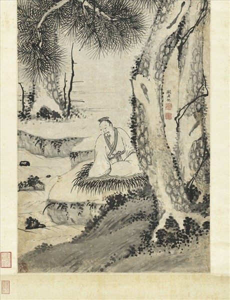 明劉原起松壑高閒　軸