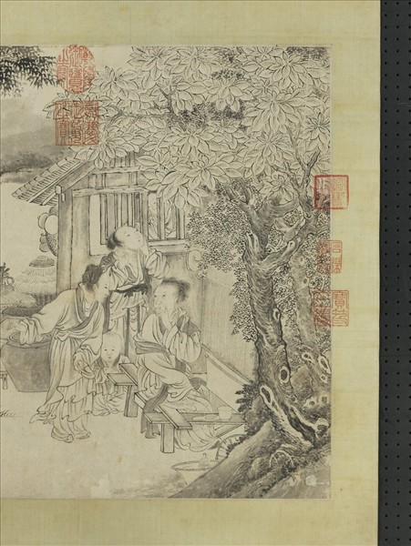 明丁雲鵬秋織圖　軸