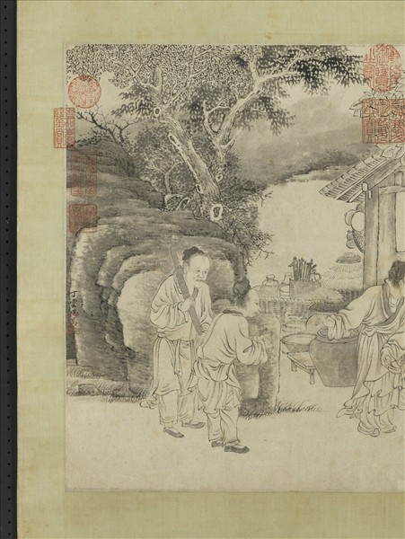 明丁雲鵬秋織圖　軸