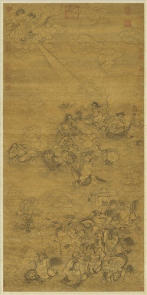 明丁雲鵬十八應真像　軸