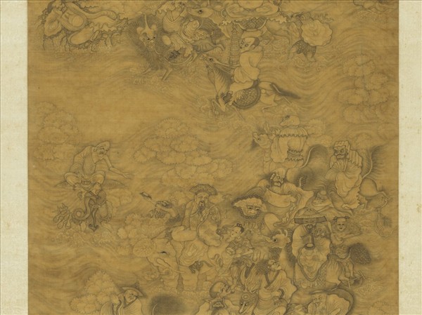 明丁雲鵬十八應真像　軸