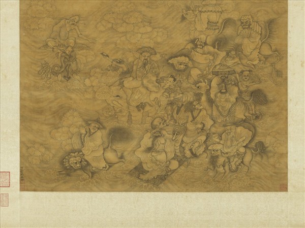 明丁雲鵬十八應真像　軸