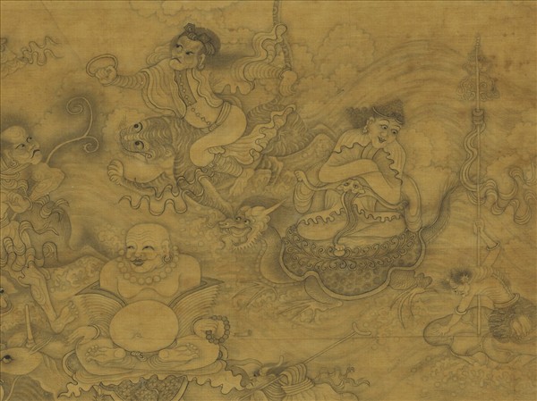 明丁雲鵬十八應真像　軸