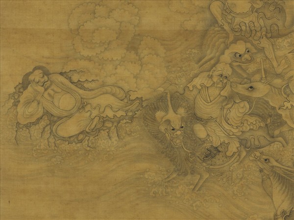 明丁雲鵬十八應真像　軸