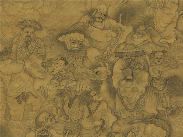 明丁雲鵬十八應真像　軸