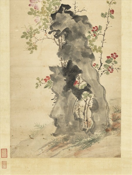 明王中立花鳥　軸