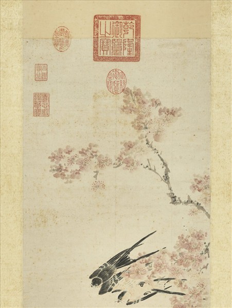 明劉邁杏林春燕　軸