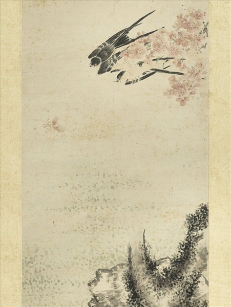 明劉邁杏林春燕　軸