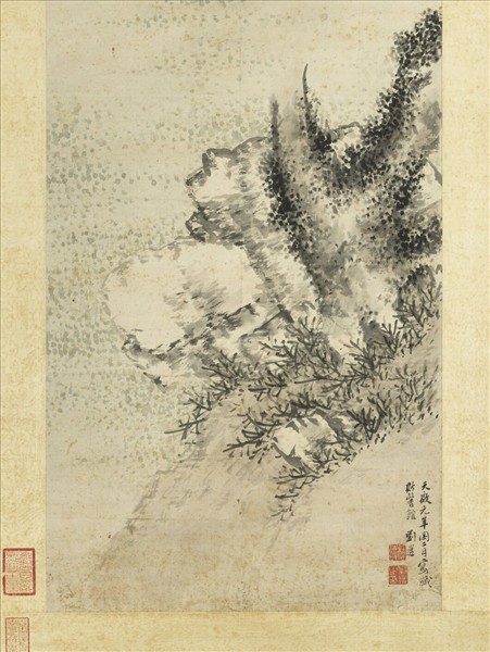 明劉邁杏林春燕　軸