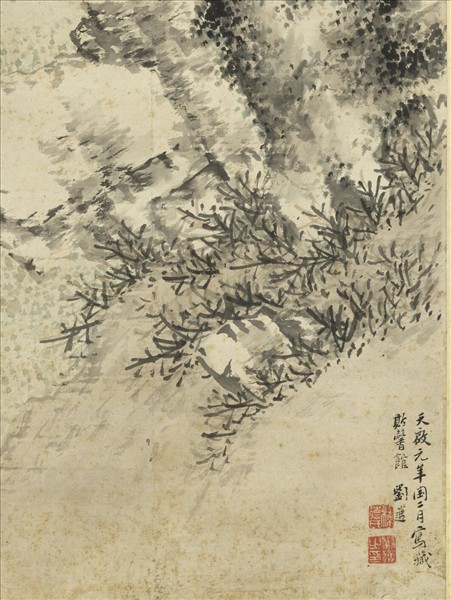 明劉邁杏林春燕　軸