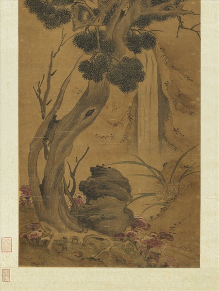 明朱竺百齡添算圖　軸