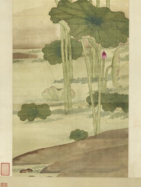 清王圖炳畫荷花　軸