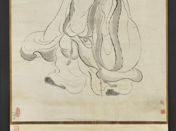 清華喦畫壽星　軸