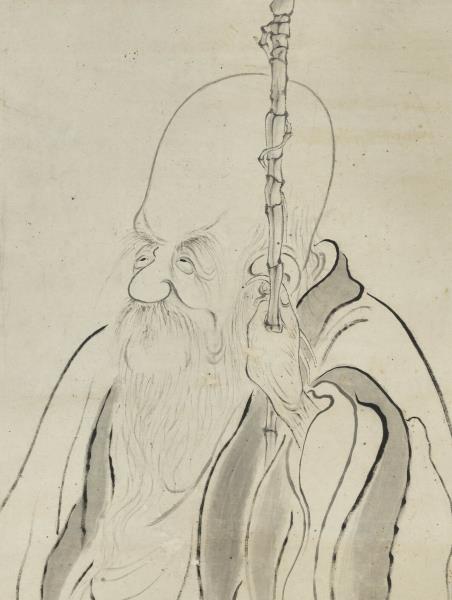 清華喦畫壽星　軸