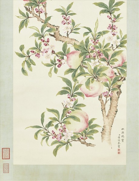 清董誥畫仙源瑞實　軸