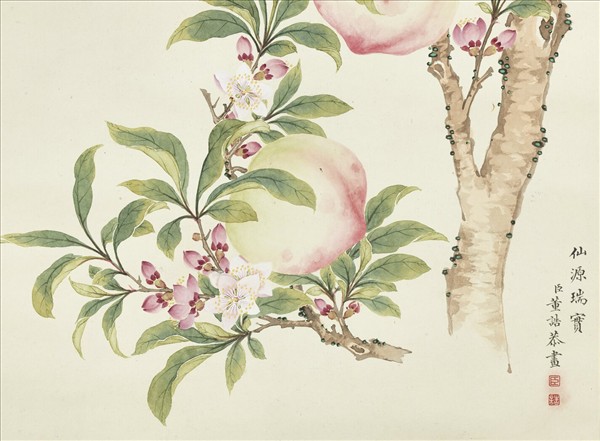 清董誥畫仙源瑞實　軸