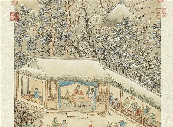 清董誥繪高宗御筆甲午雪後即事成詠詩　軸